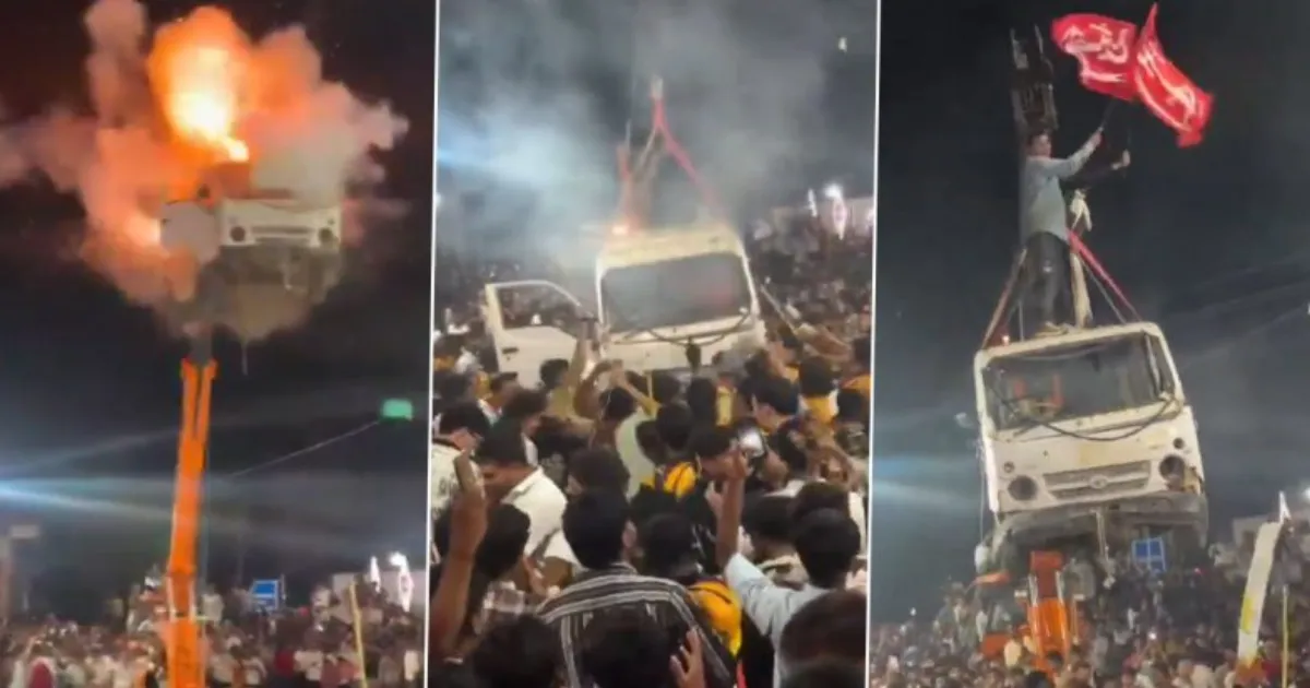 Ujjain Muharram Procession: Four Booked After Crane-Suspended Vehicle Bursts