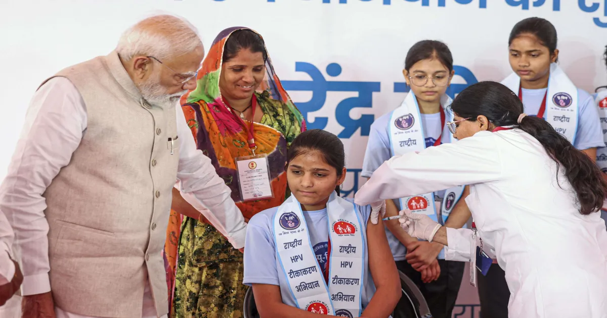 PM Modi Launches Nationwide Free HPV Vaccine Drive For 14-Year-Old Girls To Prevent Cervical Cancer
