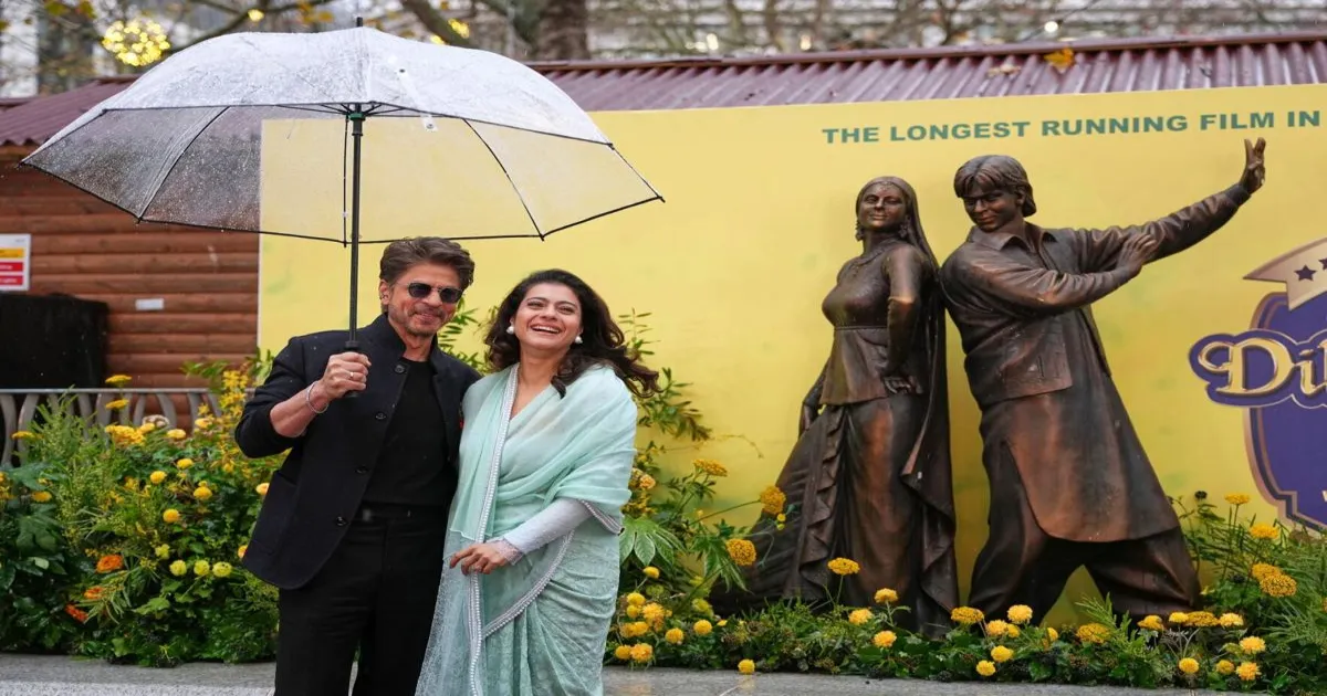 SRK & Kajol Immortalised: Iconic DDLJ Pose Now a Permanent Bronze Statue in London
