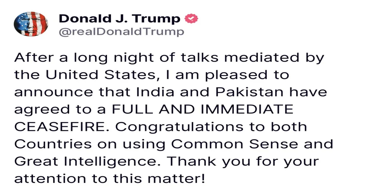 #BIGBREAKING: India-Pak Ceasefire Reached! Donald Trump Confirms