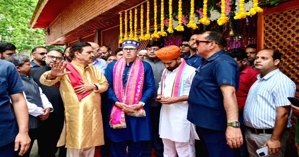 Omar Abdullah Visits Kheer Bhawani Temple, Assesses Preparations For Annual Mela