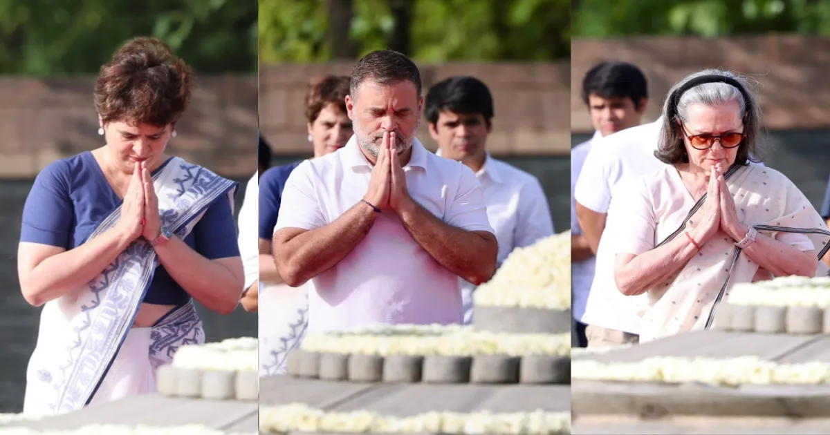 Congress Leaders Pay Tribute To Rajiv Gandhi On Death Anniversary At Veer Bhumi