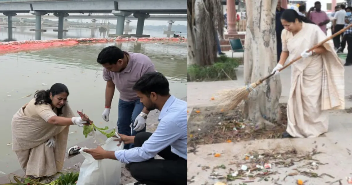 Delhi CM Rekha Gupta Leads Massive Post-Chhath Puja Cleanup at Yamuna Ghats