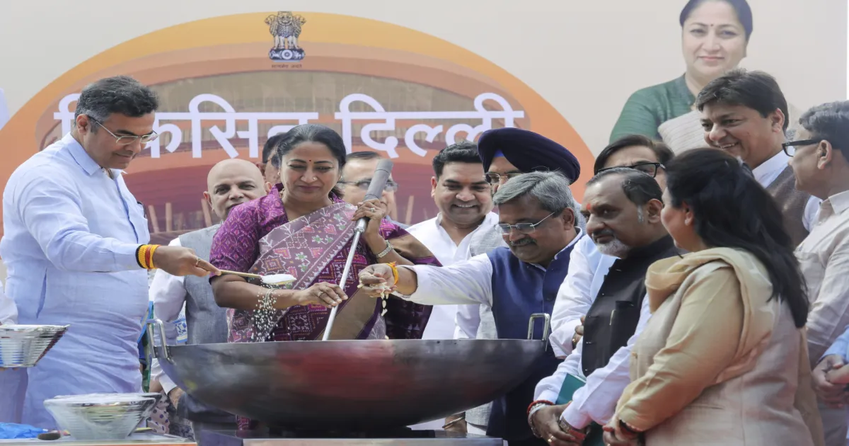 delhi-budget-session-kicks-off-with-kheer-ceremony-bjp