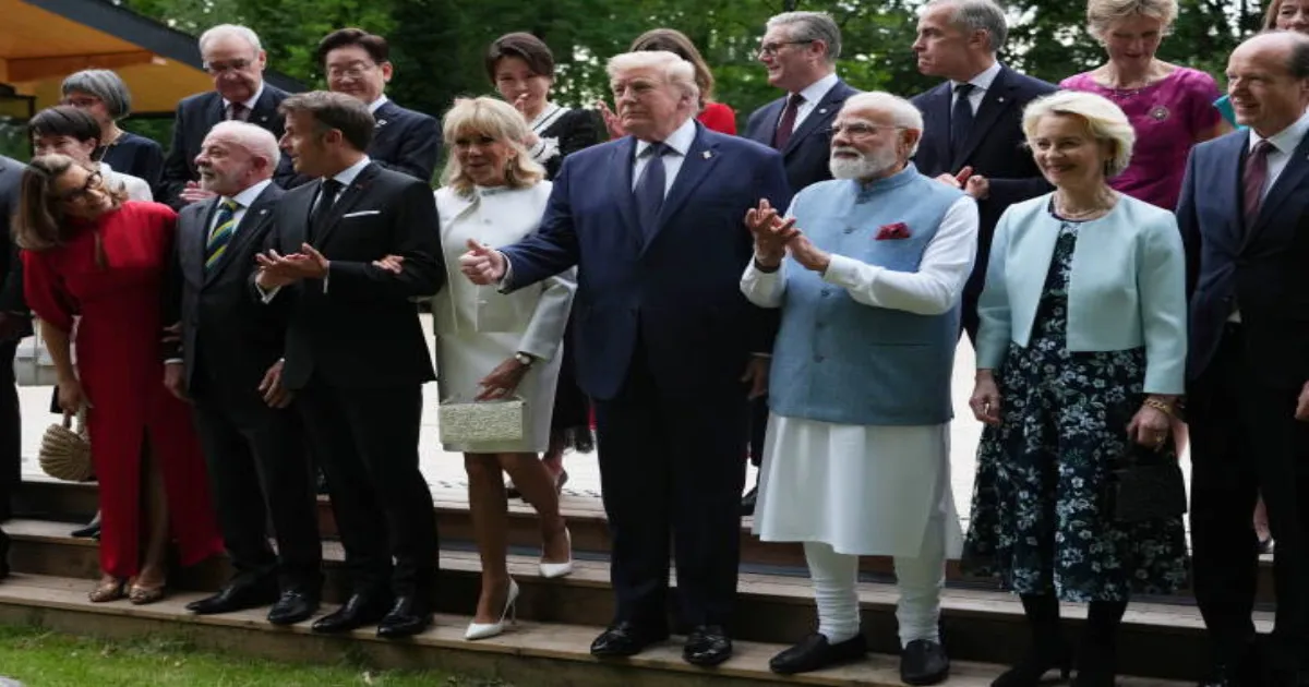 PM Narendra Modi And Donald Trump Appear Together At G7 Summit Group Photo