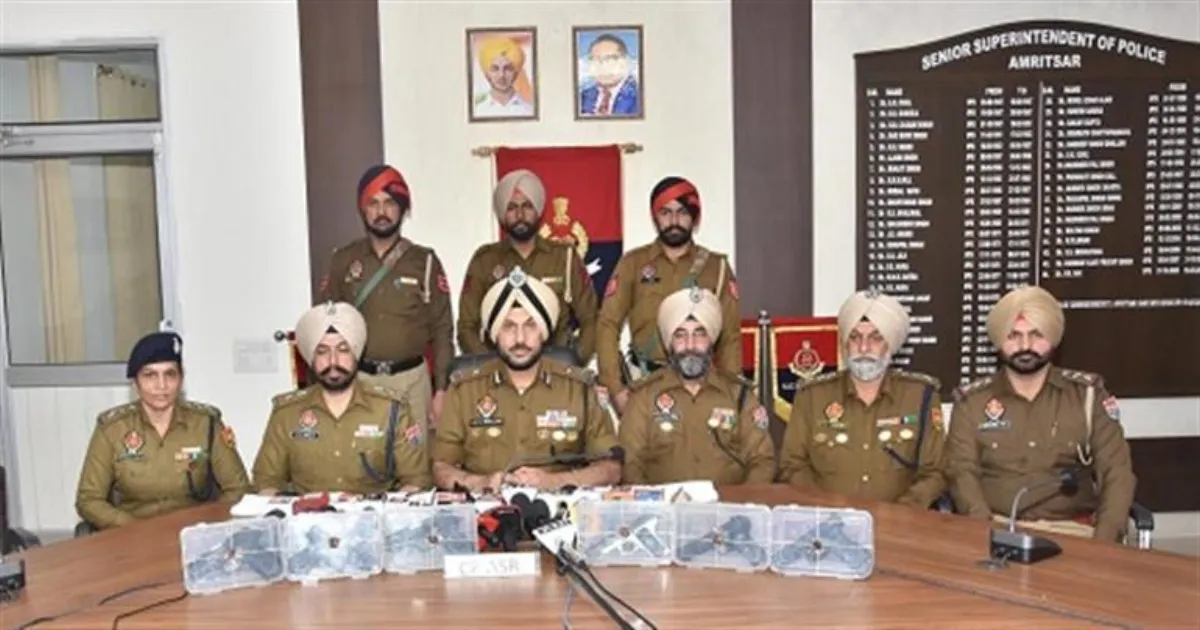 Punjab Police Bust Pakistan-Operated Arms Smuggling Ring: 6 Arrested with 6 Pistols in Amritsar