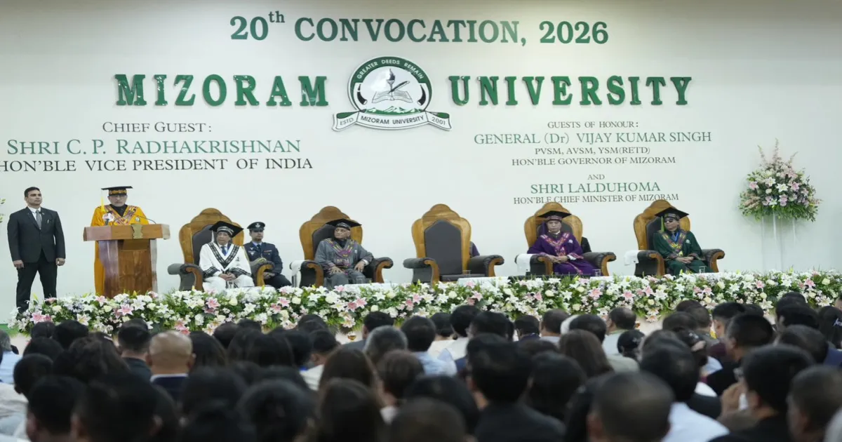 VP Radhakrishnan Highlights Northeast Development While Addressing Mizoram University Convocation