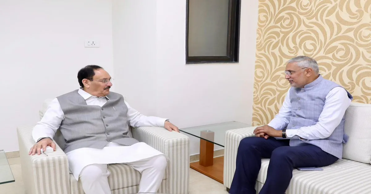 JP Nadda Arrives In Gujarat For VGRC Closing Session In Surat With Senior Leaders