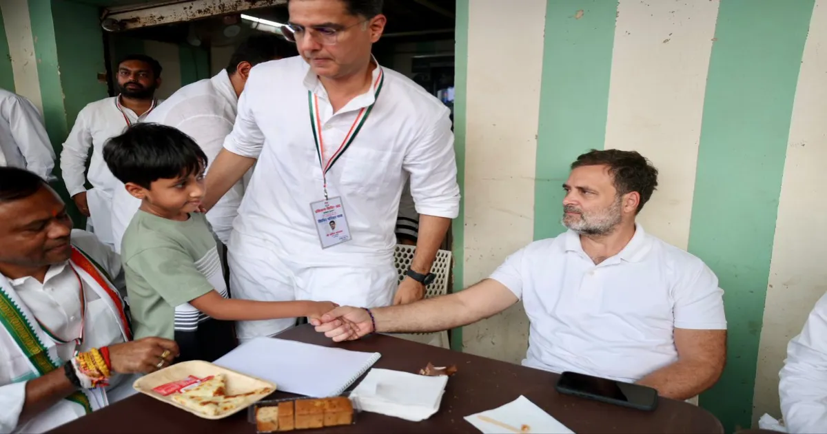 Rahul Gandhi Visits Tea Stall In Chhattisgarh During Public Outreach Programme