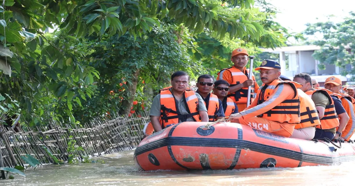 Assam CM Visits Flood-Hit Areas, Reviews Relief And Supply Measures