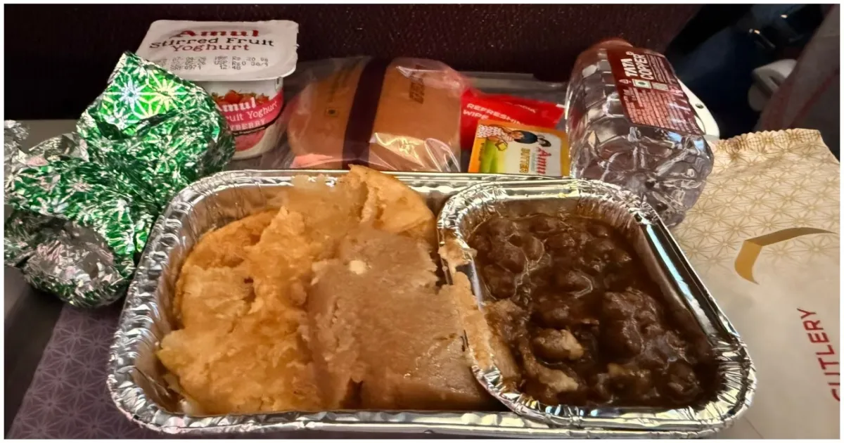 Pune Woman Shares Air India’s Halwa Puri Channa Meal On Bali Flight