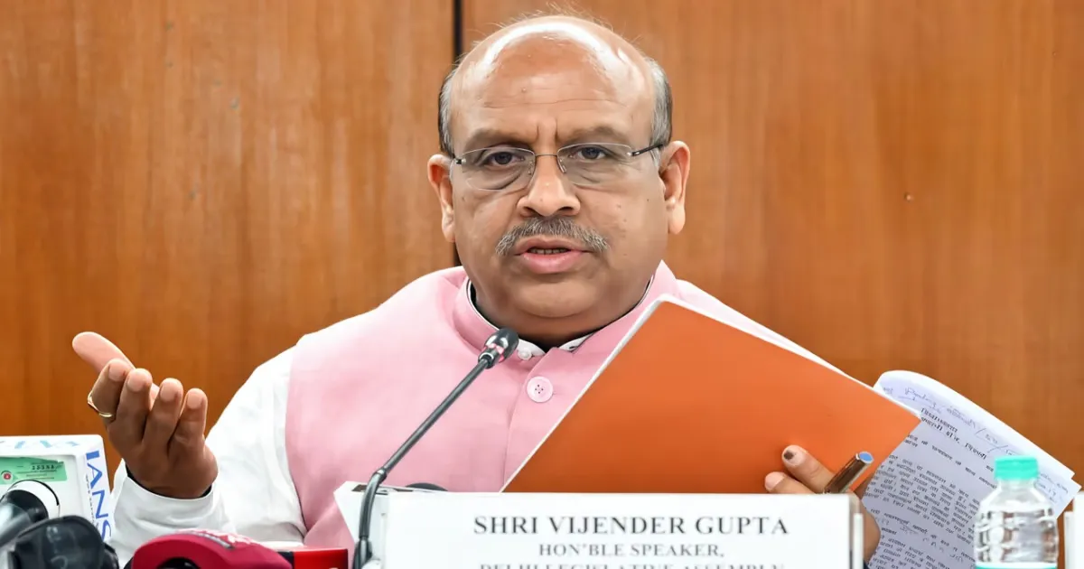 Speaker Vijender Gupta Criticises AAP for Disrupting Budget Session