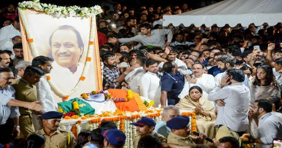 Tearful Farewell to Ajit Pawar Concludes with State Honours in Baramati