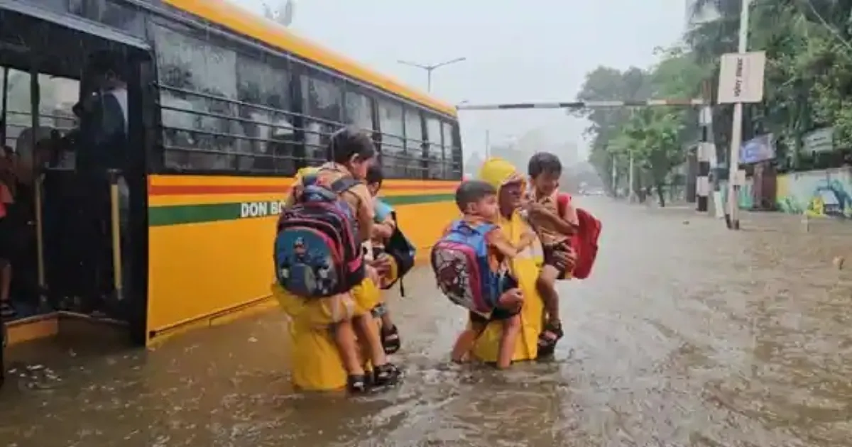 Mumbai Rains: 6 Children, 2 Staff Rescued from Stranded School Bus