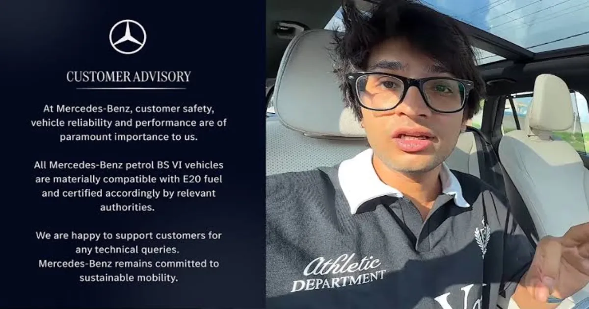 Mercedes-Benz India Issues E20 Advisory Following Sourav Joshi’s Fuel Concerns