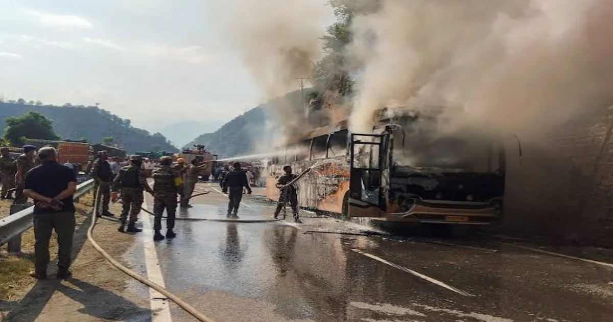 Bus Carrying Rajasthan Pilgrims Catches Fire During Amarnath Yatra In J&K