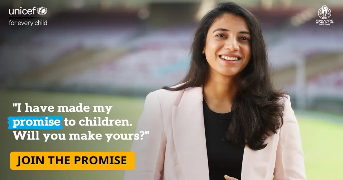 UNICEF India Appoints Smriti Mandhana To Promote Adolescent Girls’ Health And Equality