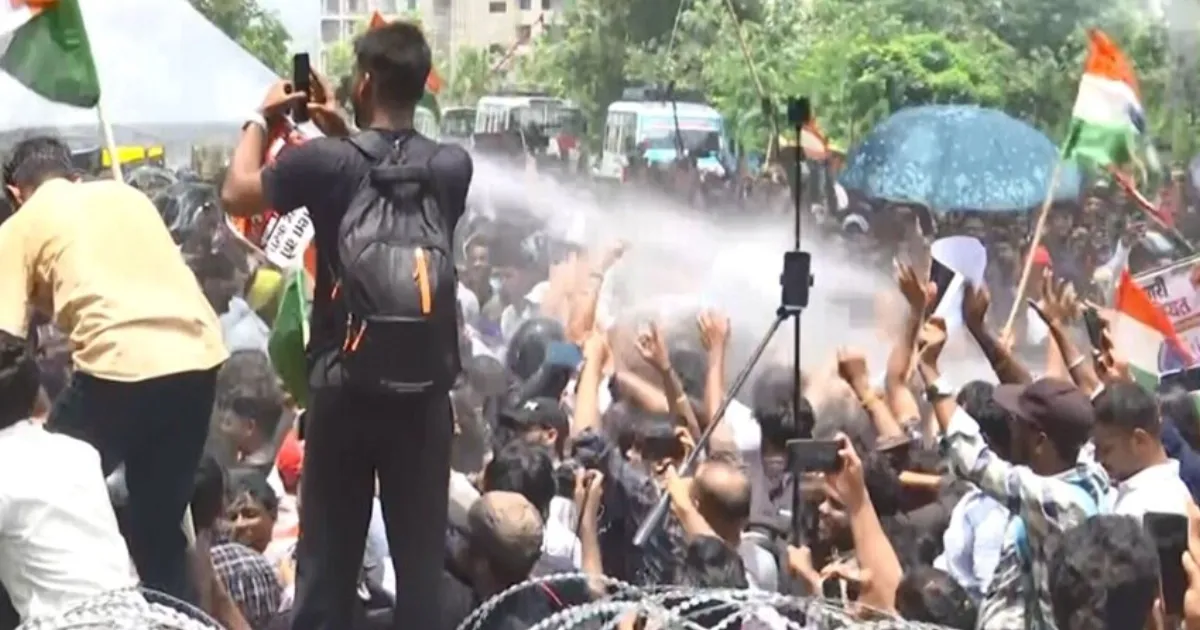 Police Use Water Cannons To Disperse Jharkhand Protesters 