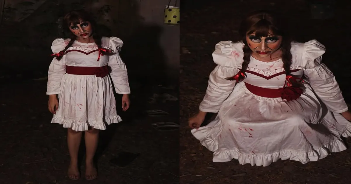 Delhi Makeup Artist’s Annabelle Transformation Terrifies and Delights City Streets This Halloween