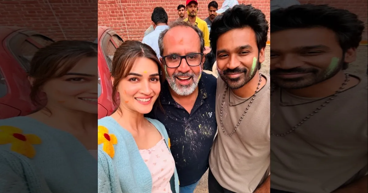 Kriti Sanon and Dhanush Celebrate Holi on ‘Tere Ishk Mein’ Set