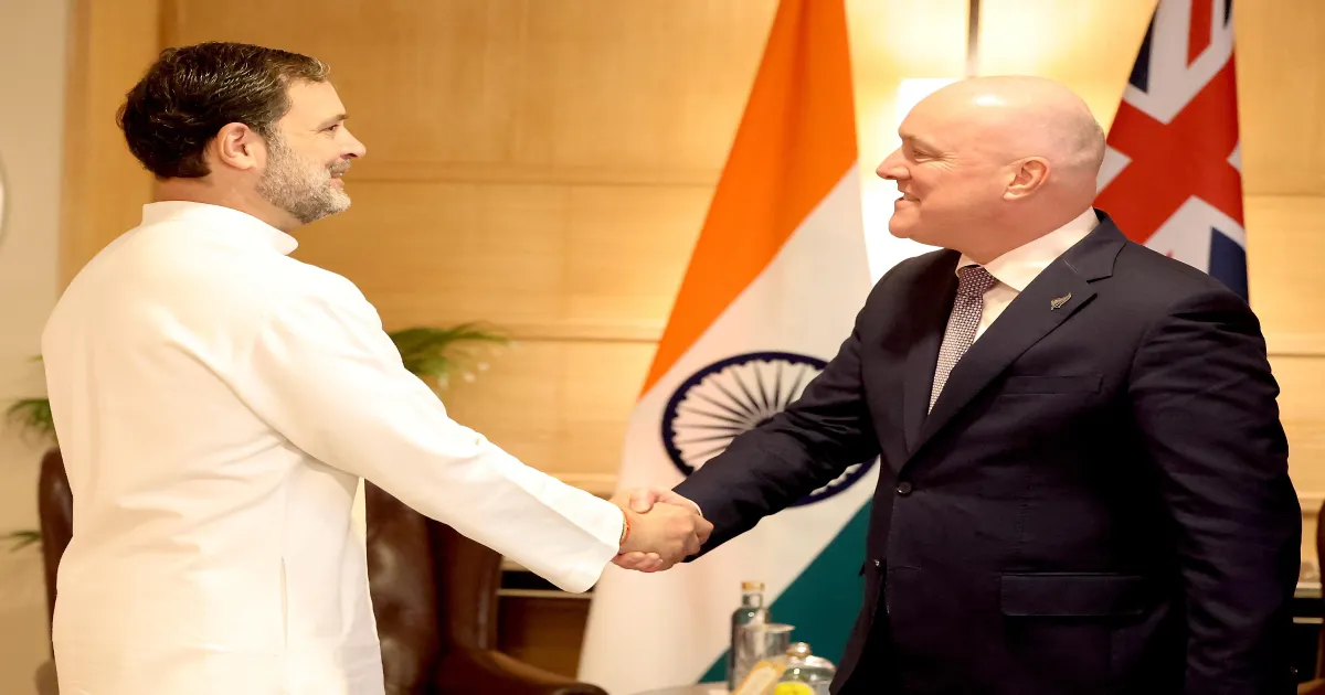Rahul Gandhi Meets New Zealand PM Christopher Luxon