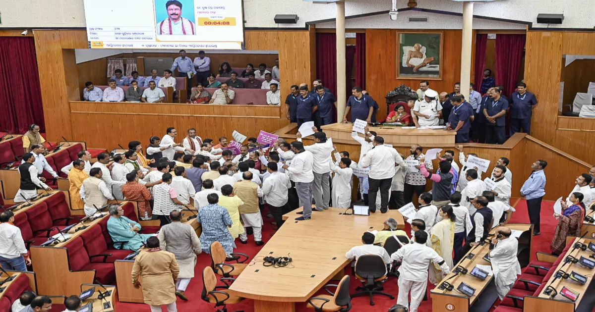 Odisha Assembly Plunges into Chaos as BJP, Congress MLAs Clash