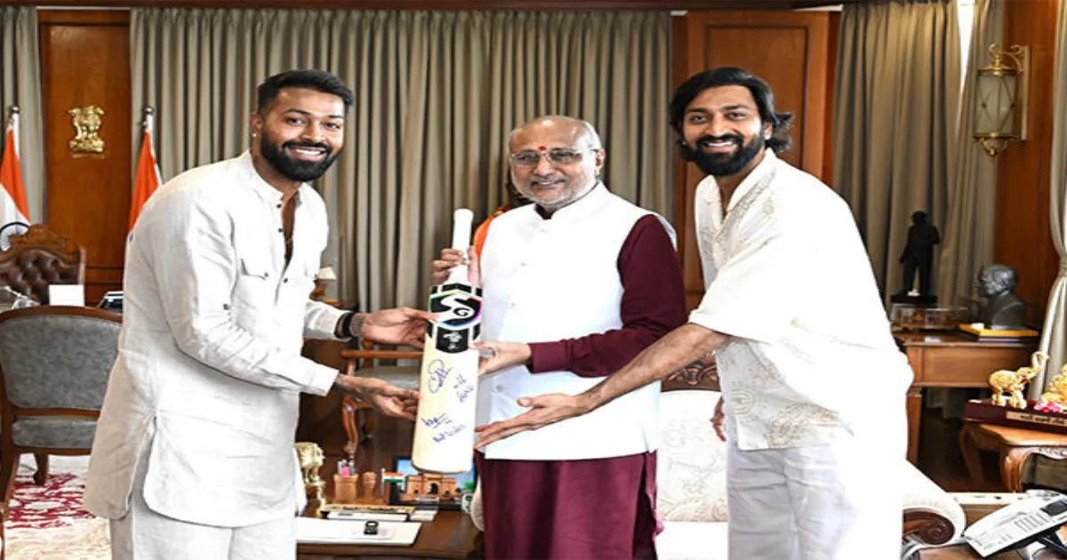 Hardik, Krunal Pandya Meet Maharashtra Governor At Raj Bhavan