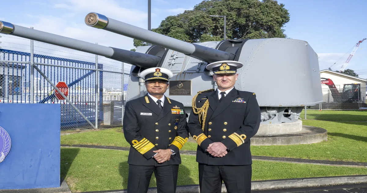 Indian Navy Chief Welcomed At New Zealand Naval Base In Auckland