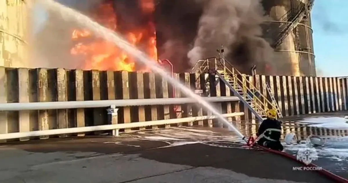 Ukrainian drones target one of Russia's Largest Refineries, Sparking Fire in Leningrad Region