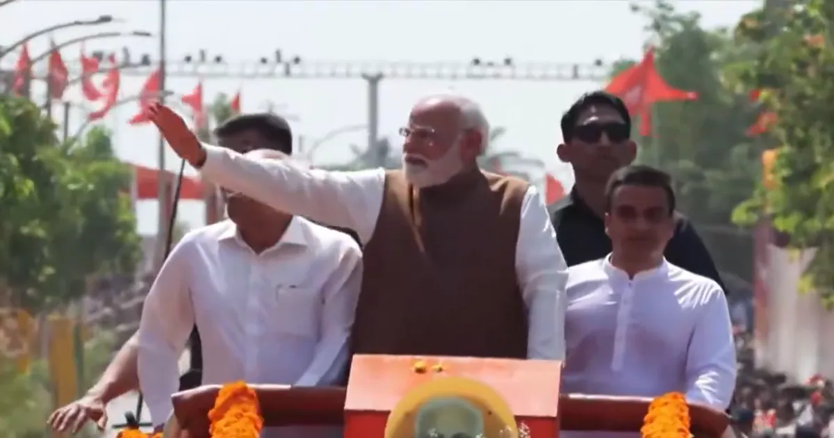 PM Modi Holds Roadshow In Gir Somnath Before Somnath Temple Anniversary Event