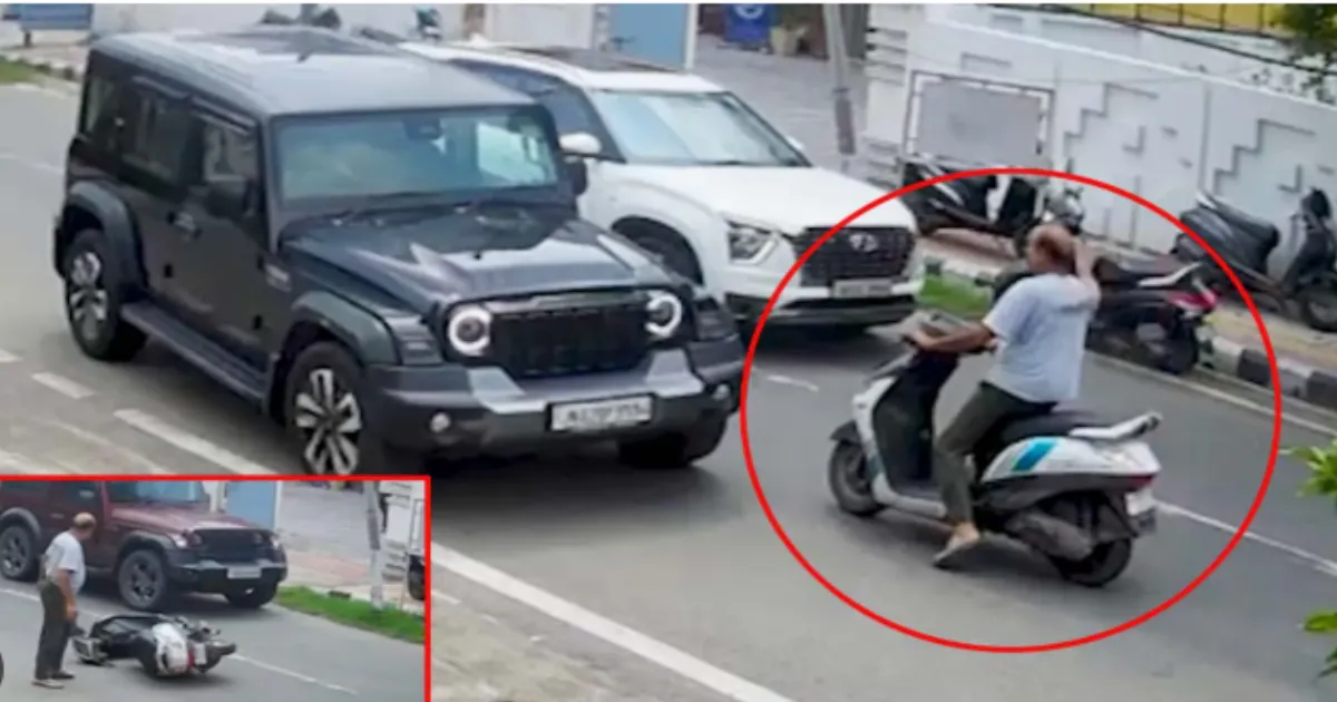 Thar Driver Intentionally Hits Scooterist in Jammu