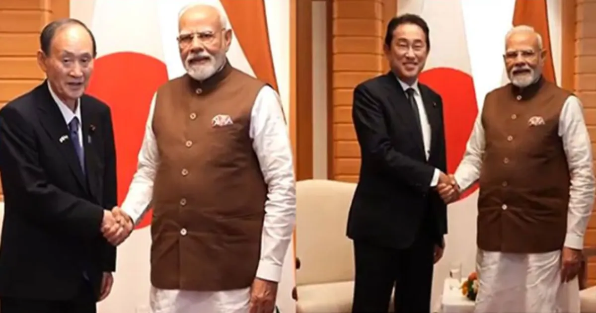 PM Modi Meets Former Japanese PMs Suga, Kishida in Tokyo