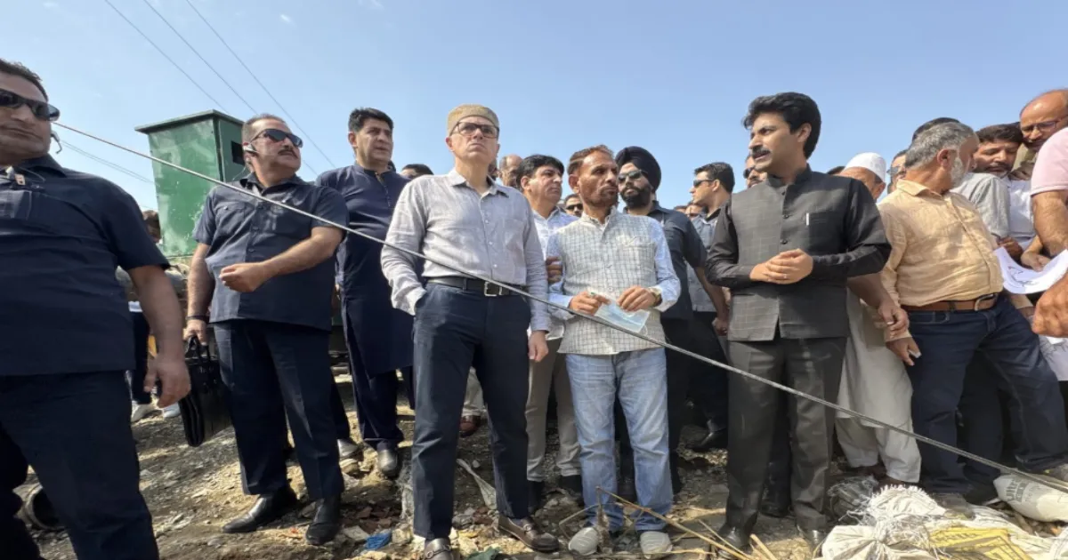 Omar Abdullah Reviews Flood-Hit Areas In Anantnag, Kashmir