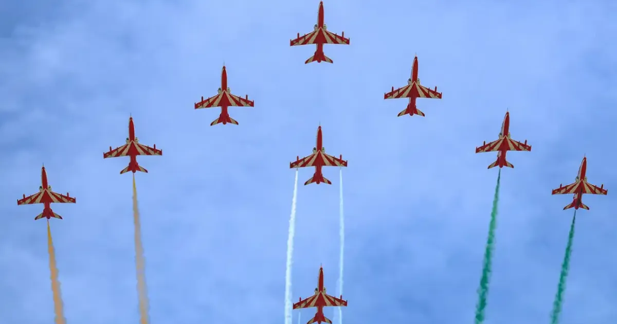 IAF Surya Kiran Team Dazzles Crowd At Hisar Air Show