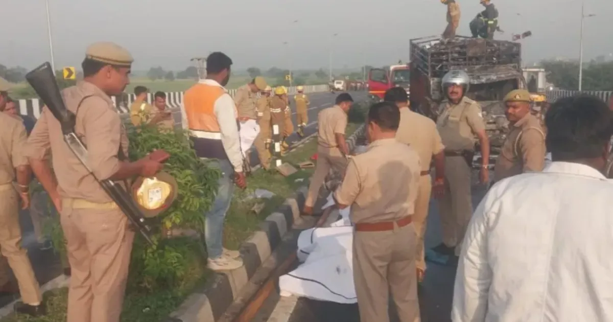 Four Killed as Car Collides With Canter, Catching Fire in UP
