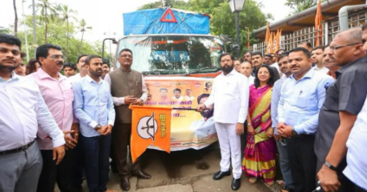 Maharashtra Govt Draws Fire for Political Banners on Flood Aid Trucks 