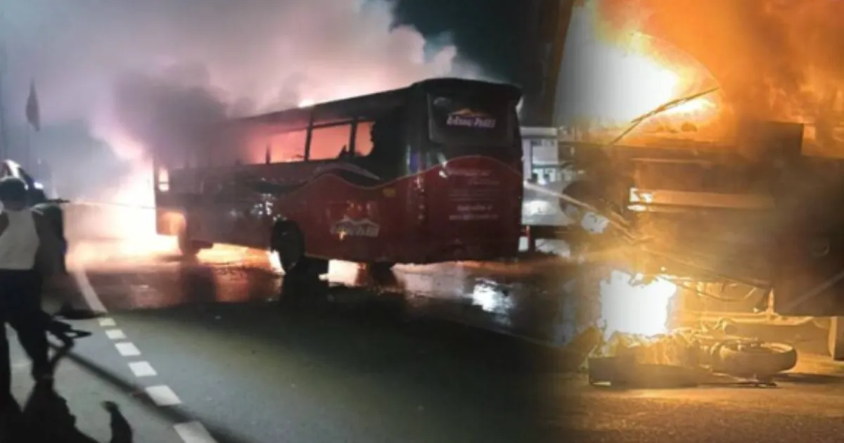 Motorcyclist Dies in Fiery Crash After Collision with Bus in Meghalaya