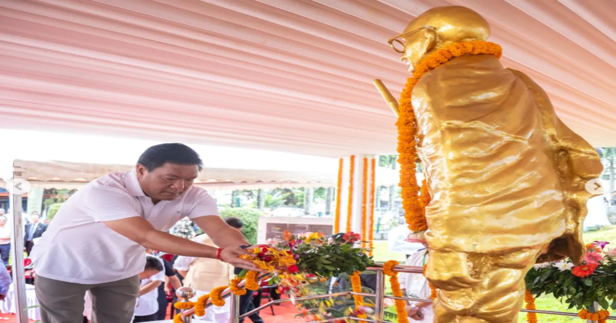 CM Pema Khandu Honors Gandhi’s Legacy on Jayanti in Arunachal Pradesh
