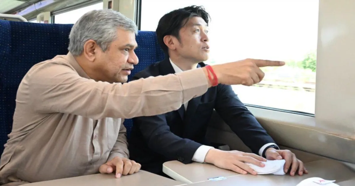 Vaishnaw, Japanese Minister Tour High-Speed Rail Corridor in Surat