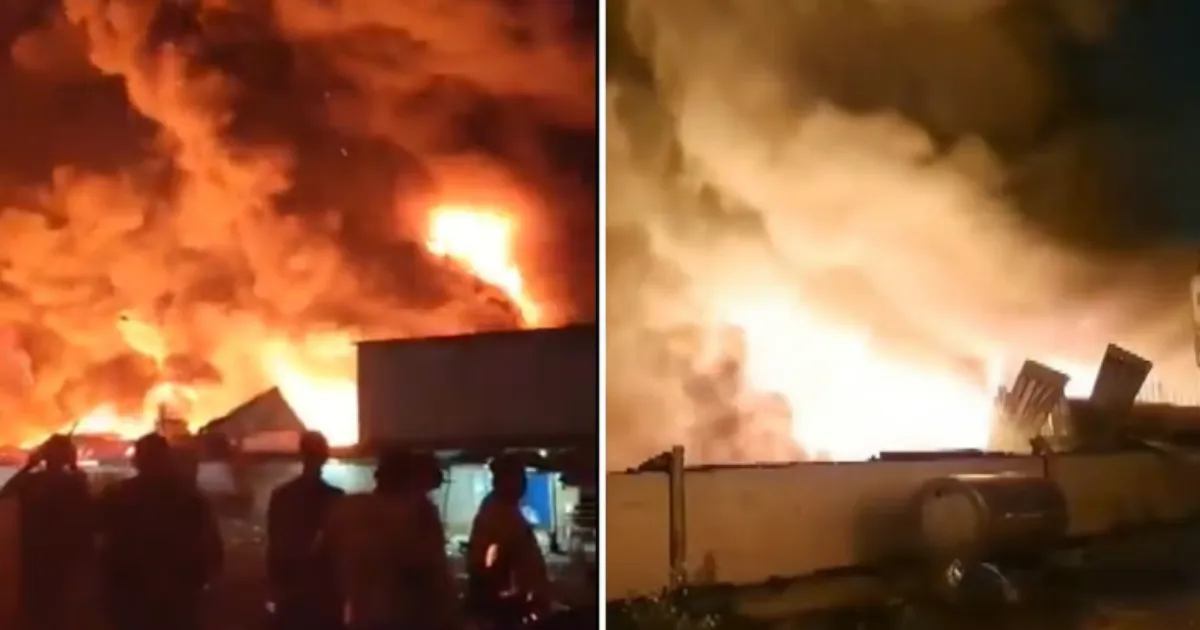 Fire Rages Through Thane Chemical Warehouse, Officer Hurt in Heroic Response