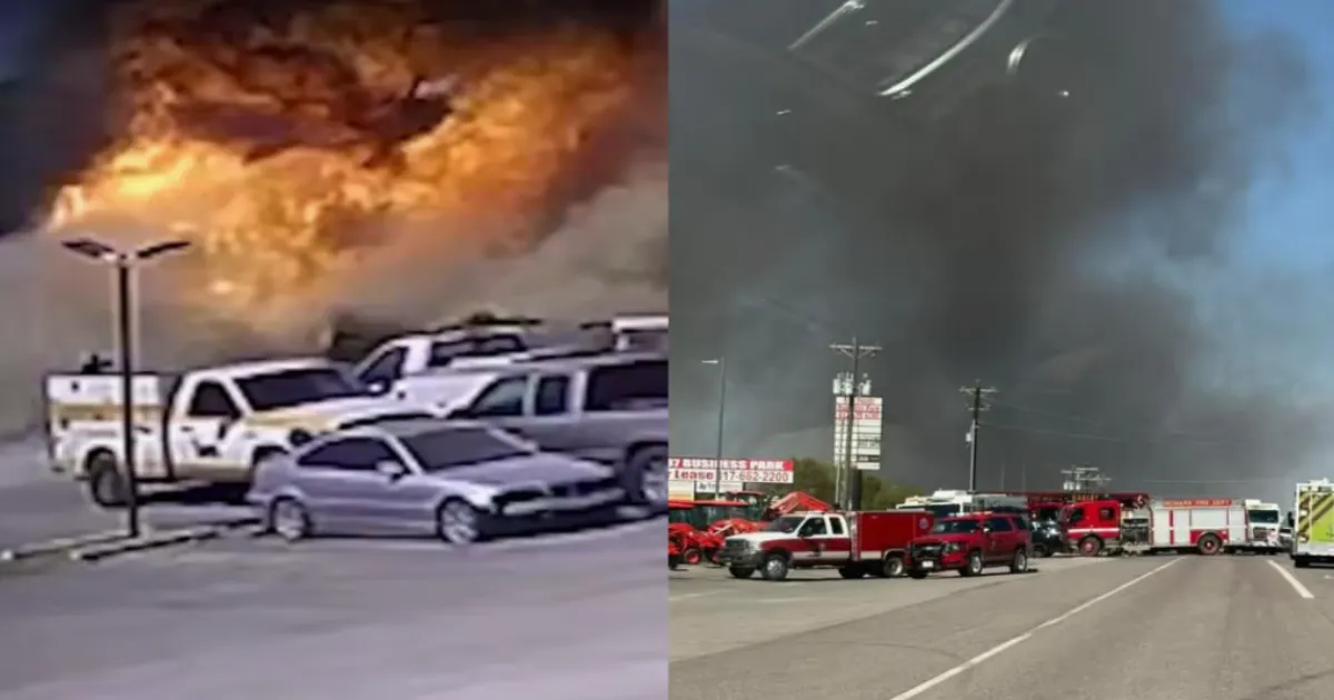 Texas Private Plane Crashes into Trucks Explodes in Massive Fireball Killing 2