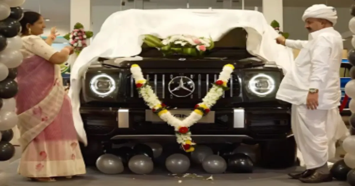 Farmer, in Dhoti and Pagdi, Takes Wife to Receive Rs 3 Crore Mercedes G-Wagon