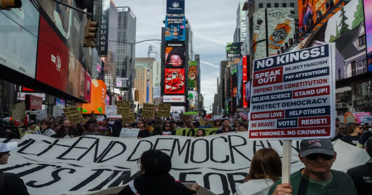 Seven Million Americans Mobilize in Largest 'No Kings' Protest Against Trump Presidency