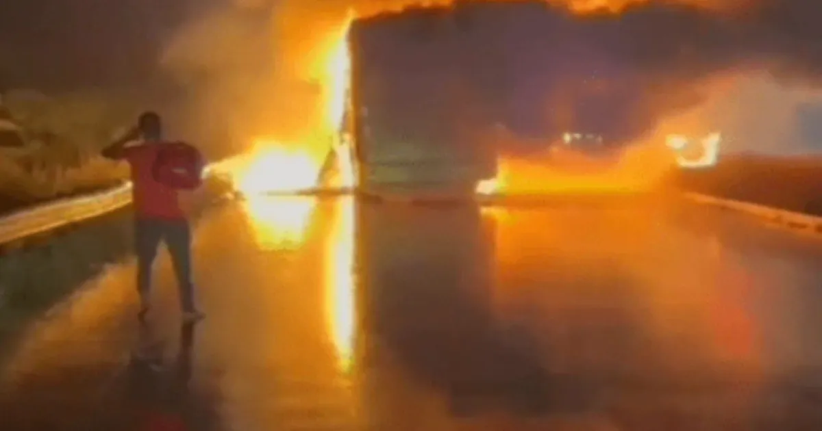 Volvo Bus Erupts in Flames on Hyderabad-Bengaluru Route, 11 Dead, Several Injured