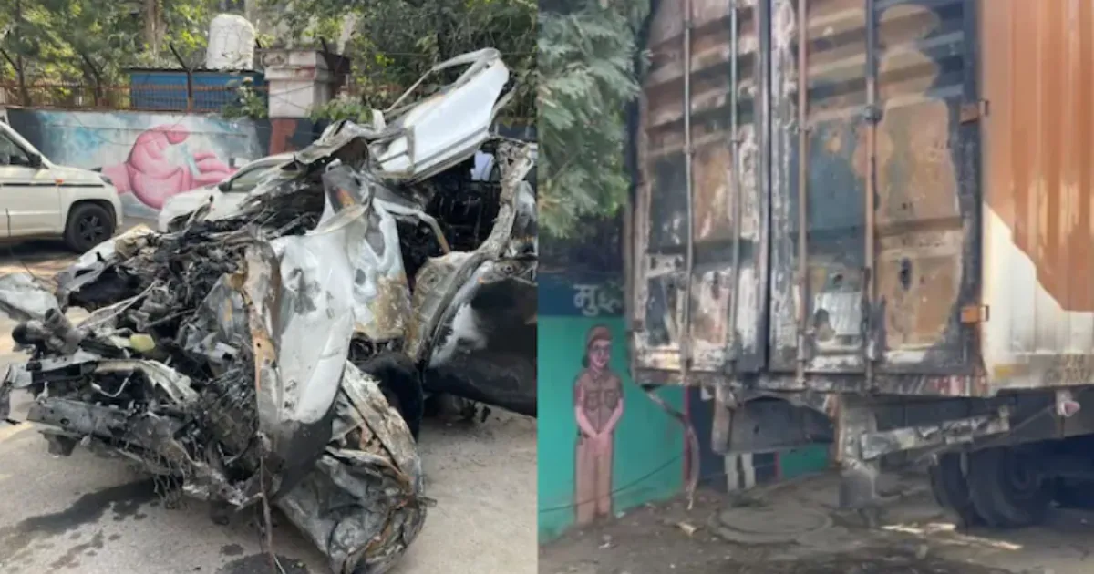 Two Cousins Burned Alive After Fortuner Collides with Truck in Delhi