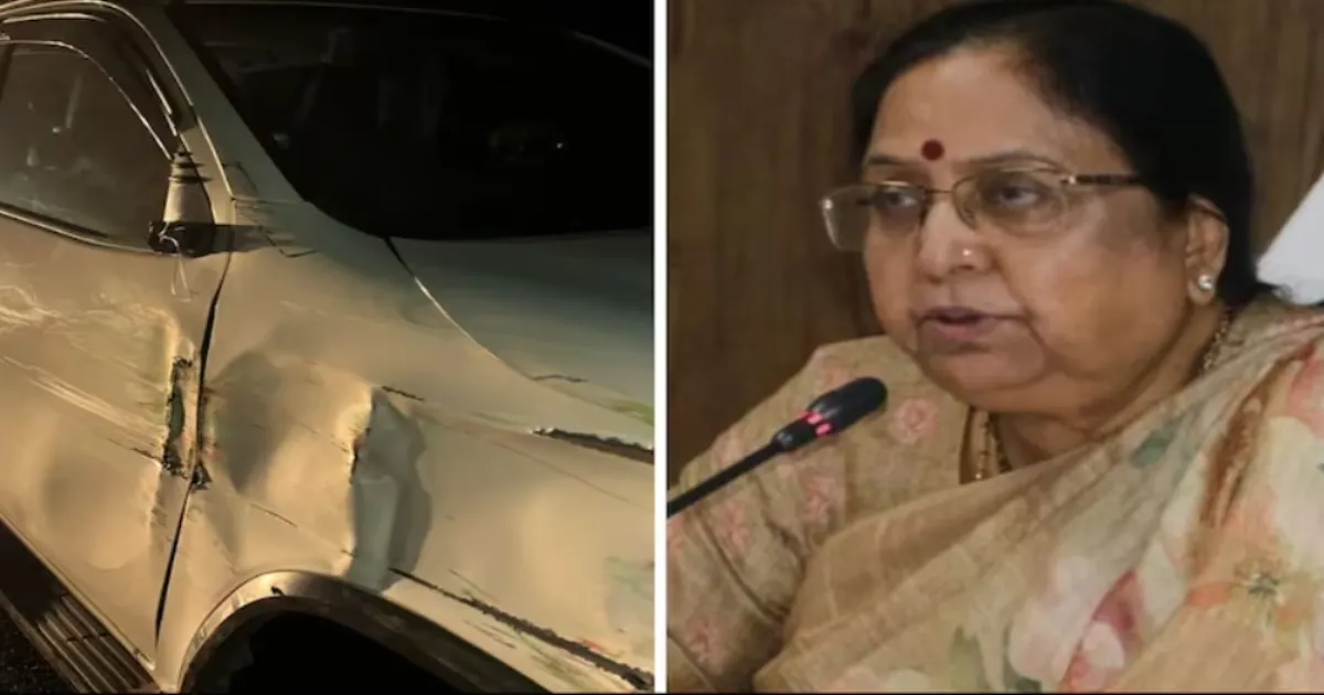 UP Minister Baby Rani Maurya Survives Expressway Crash After Truck Tyre Bursts