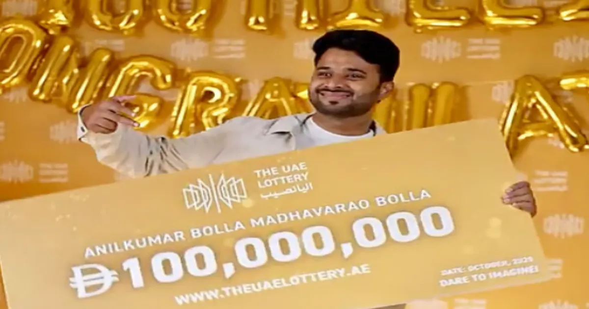 Indian Expat Anilkumar Bolla Wins UAE Lottery Dh100 Million Jackpot