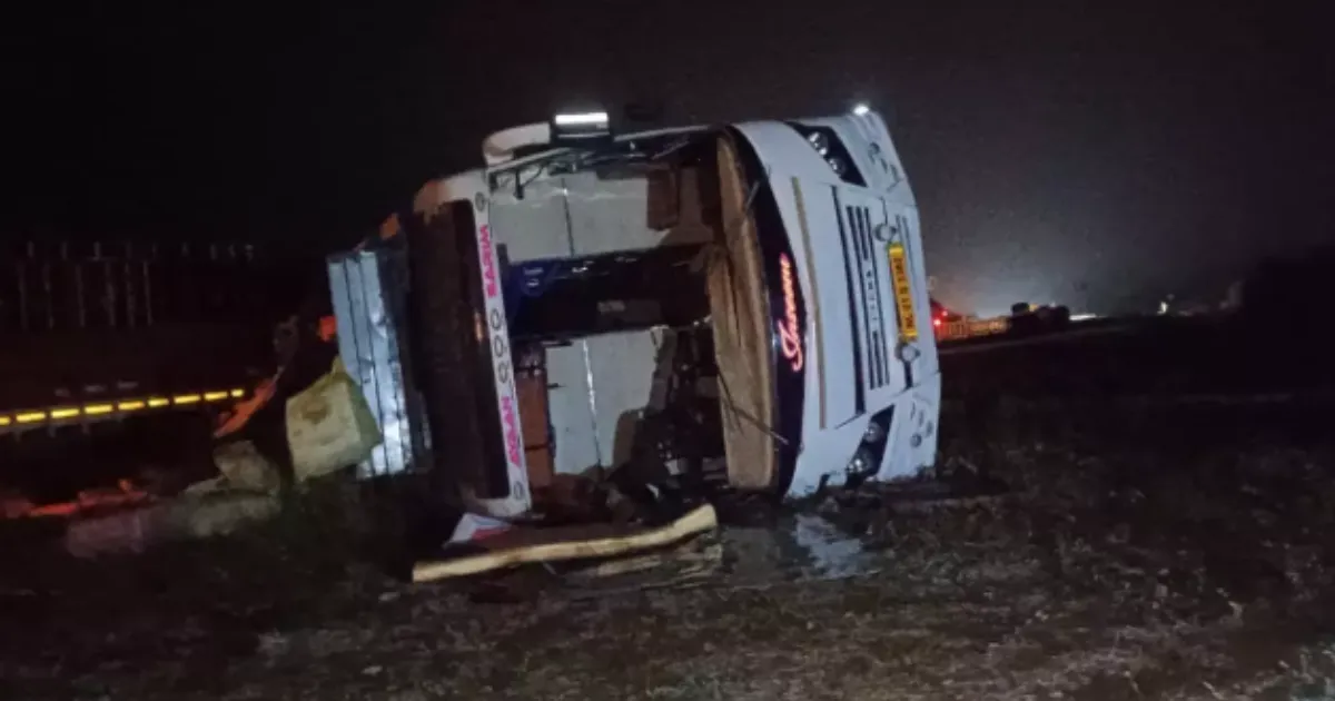 Two Private Buses Overturn in Andhra Pradesh, Killing Two and Injuring Several