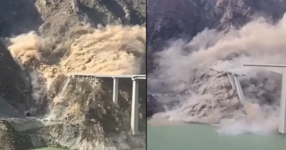 China’s Newly Built 758-Meter Hongqi Bridge Collapses in Sichuan After Cracks Detected