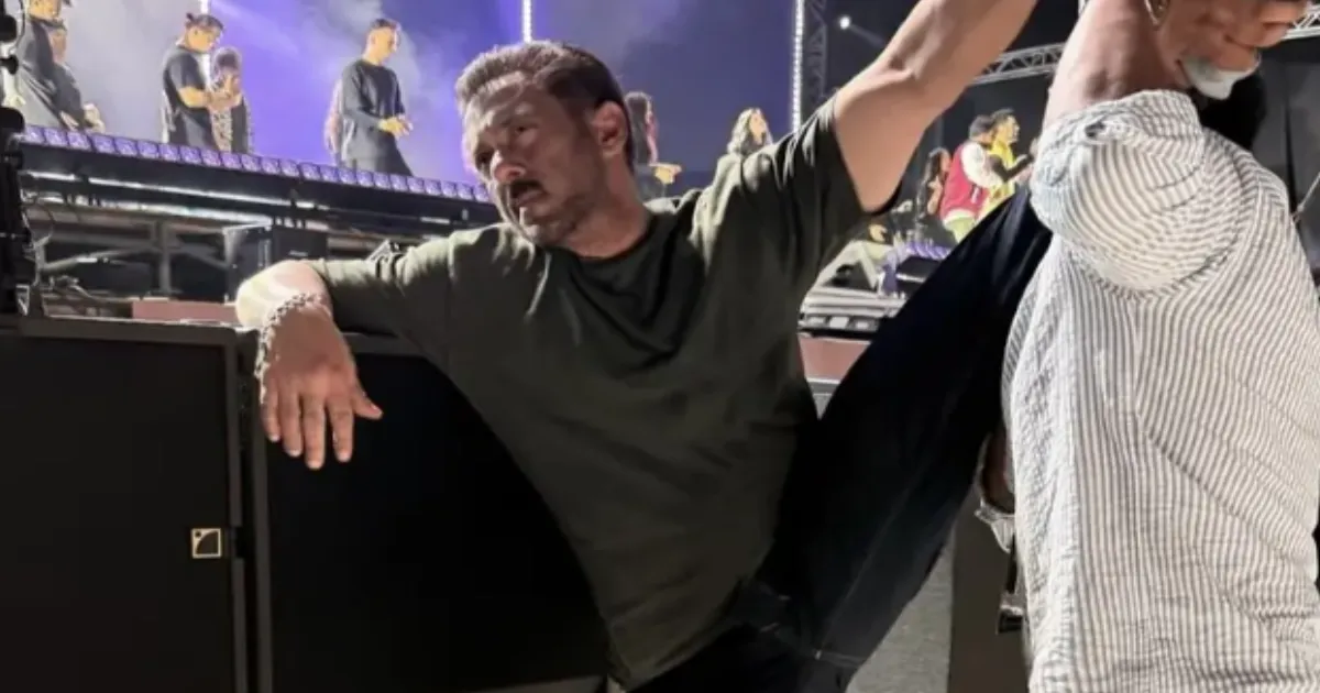 Salman Khan Displays Fitness and Flexibility Backstage at Da-Bangg Doha Show